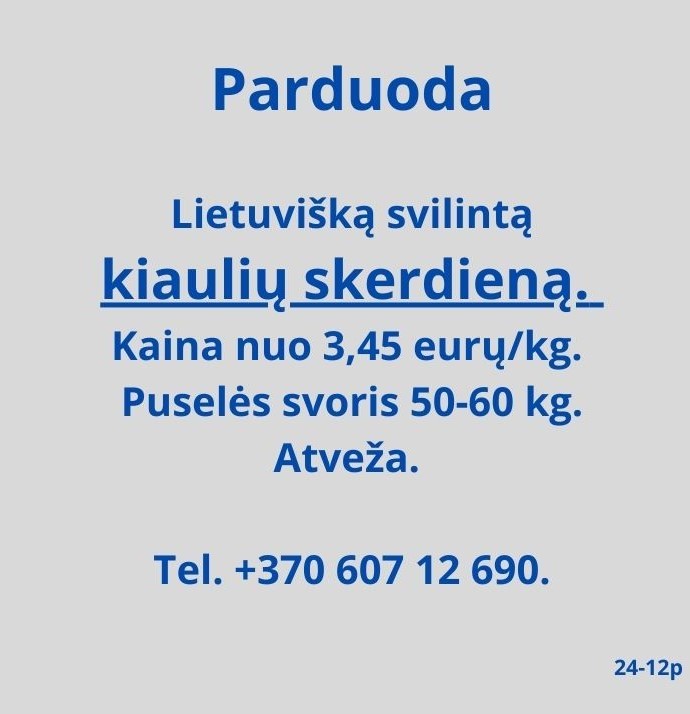 Parduoda kiaulieną